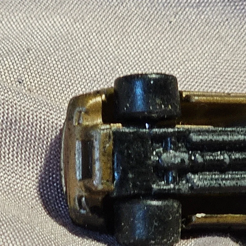 Vintage LGT Micro Die-Cast Sedan Gold Blue Windows Miniature Toy Car Collectible